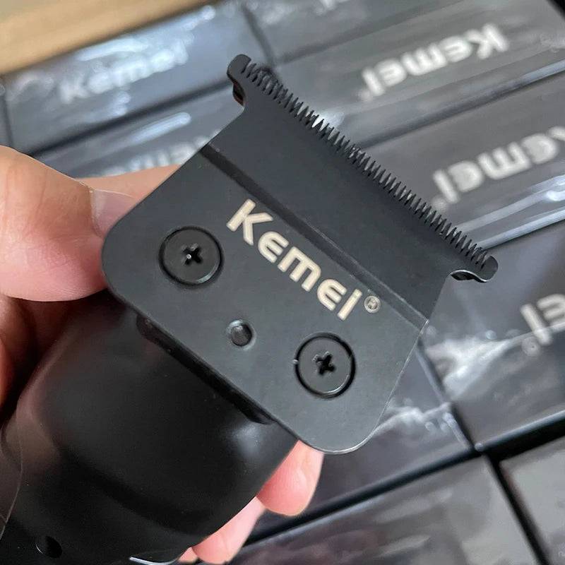 Kemei 2299 barbeiro aparador de cabelo sem fio 0mm zero  detalhe profissional máquina corte acabamento elétrico