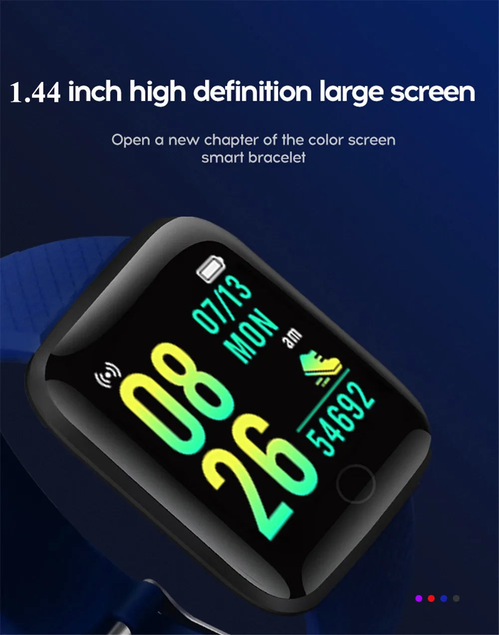 Multifuncional relógio inteligente para homens mulheres crianças mensagem, controle de música, esporte, passo, calorias d13 smartwatch despertador 116plus