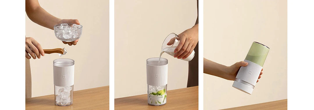 Novo xiaomi mijia portátil espremedor misturador 2 elétrico mini liquidificador de frutas e legumes rápido, esmaga gelo, suco e processador de alimentos