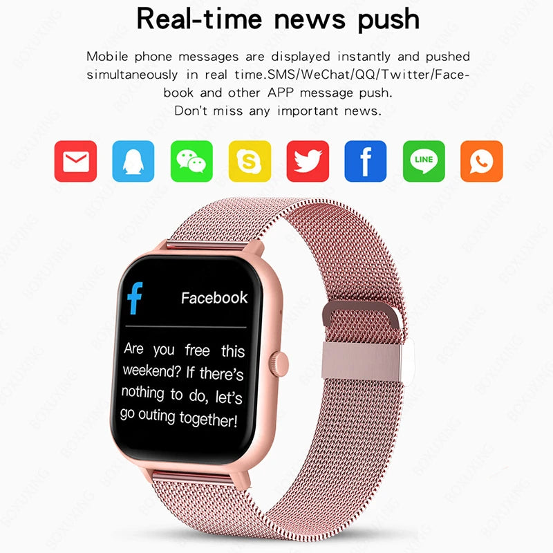 relógio inteligente 2024  mostrador personalizado smartwatch para android ios à prova d água, bluetooth, música, relógios pulseira de toque completo