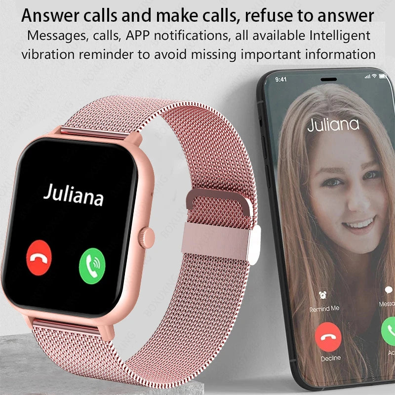 relógio inteligente 2024  mostrador personalizado smartwatch para android ios à prova d água, bluetooth, música, relógios pulseira de toque completo