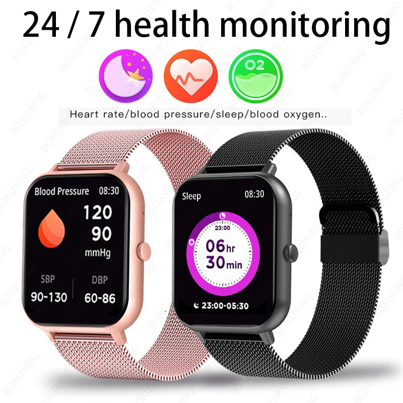 relógio inteligente 2024  mostrador personalizado smartwatch para android ios à prova d água, bluetooth, música, relógios pulseira de toque completo