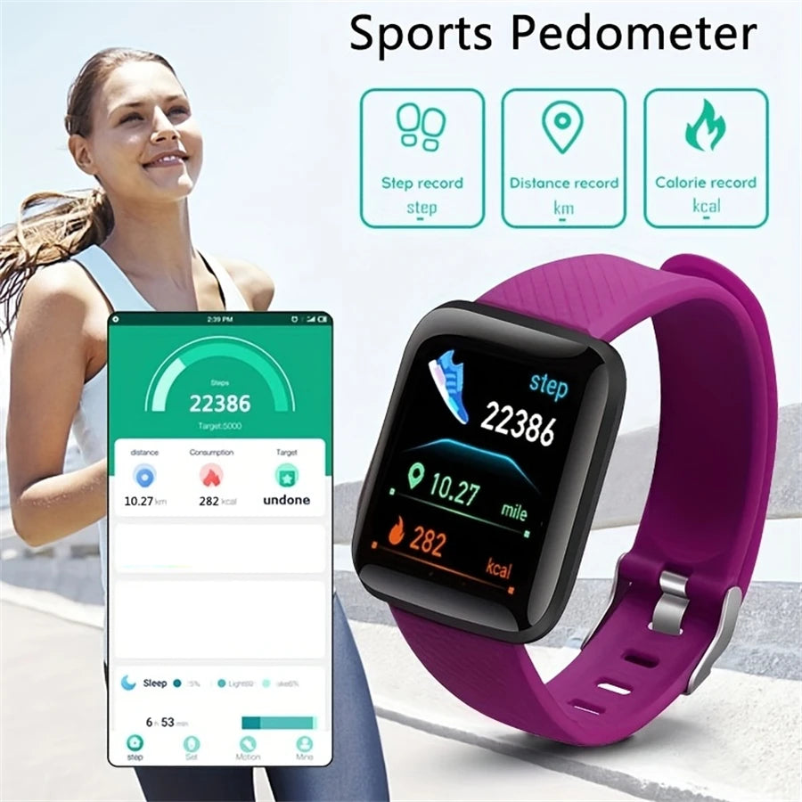 Multifuncional relógio inteligente para homens mulheres crianças mensagem, controle de música, esporte, passo, calorias d13 smartwatch despertador 116plus